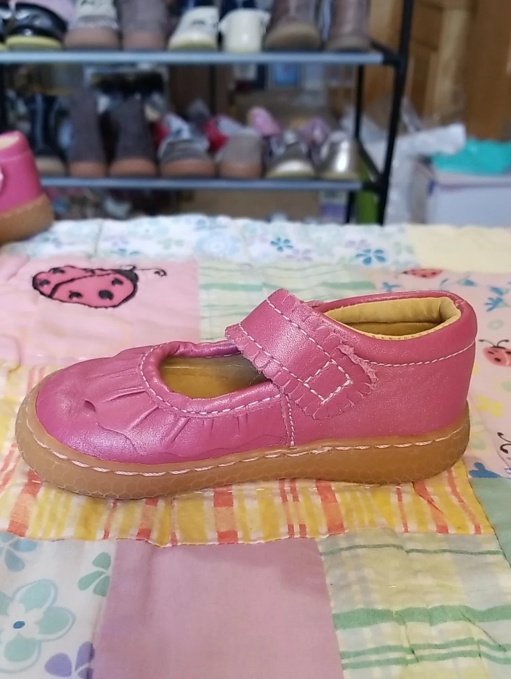 Livie & Luca Pink Shimmer Ruche HTF Soft Originals Made in Mexico Size 5
